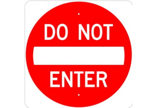 24" Do Not Enter, white on red